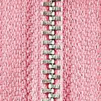 Reißverschluss M40 silber, 0749 rosa, 18 cm