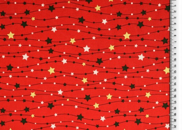 Weihnachten Baumwolle Sternen Girlande rot