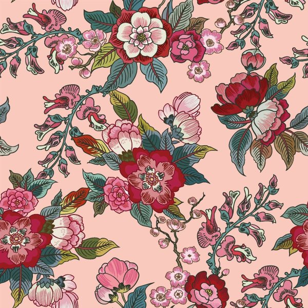 French Terry  Thea Blüten rosa