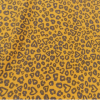 Baumwoll Jersey Leopard Herzen gelb