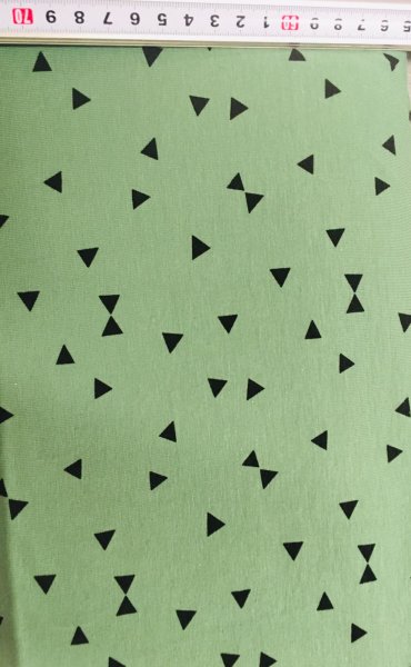 Bauwoll Jersey Dreiecke grün