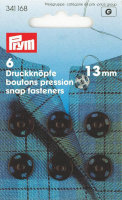 6 Annäh-Druckknöpfe  13mm schwarz