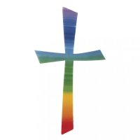 Wachs-Motiv Kreuz Regenbogen 10,5x5,5cm
