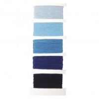 Baumwoll- Garn Stitch&Knot, 5 Farben je 10m, echtblau