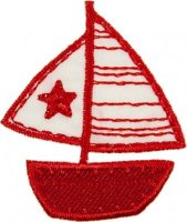 Applikation Segelschiff rot
