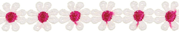 Spachtelspitze Blumen pink 15mm