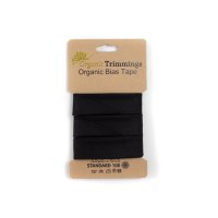 Organic Poplin Schrägband schwarz 369