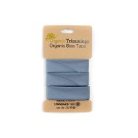 Organic Poplin Scheägband dusty blue 303