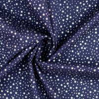 Baumwolle Sterne blau silber