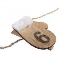 Holz Adv.kalender-Handschuh auf Klammer, 3,5x4,5cm,...