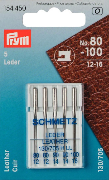 Prym N&auml;hmaschinennadeln 130/705 Leder 80-100